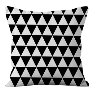 Nordic black and white geometric triangle pattern pillow cover for sofa decor