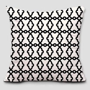 Retro geometric clover pattern square cushion cover for luxury sofa living room decor
