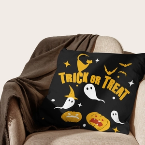 Halloween decorative pillow case with Trick or Treat print for sofa home decor