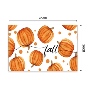 Detail of 45x30cm Thanksgiving placemat with pumpkin print and fall text design