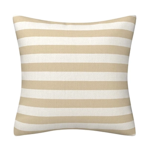 Minimalist Nordic square linen pillowcase with cream and white stripes for sofa