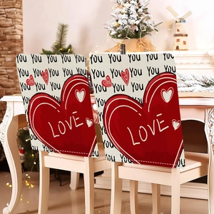 Romantic heart love print chair covers for Valentine's Day party and wedding decor
