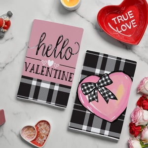 Asciugamani da cucina assorbenti in microfibra con motivi a cuore per San Valentino