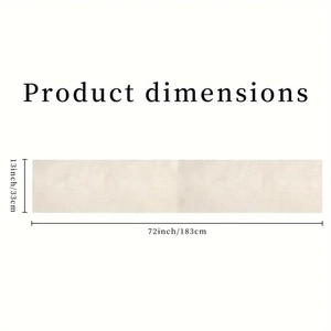 Table runner dimensions showing 13 x 72 inches with fine woven fabric texture details