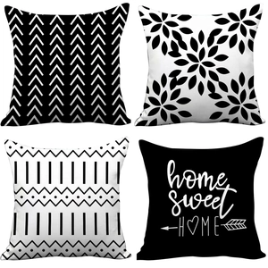 Nordic Modern Minimalist Plush Pillow Case Soft Macaron Color Alphabet Flower Printed Throw Pillow Cover Decorative Cushion Case For Sofa Home Living Room