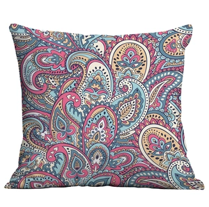 Housse de coussin bohème à motif paisley pour décoration de canapé de salon