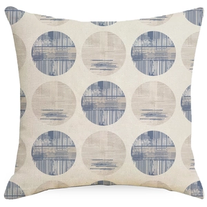 Macro detail of high-quality woven fabric texture on modern geometric pattern cushion cover