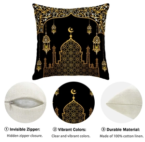 Detail showing the invisible zipper and high-quality cotton linen texture of the pillow cover