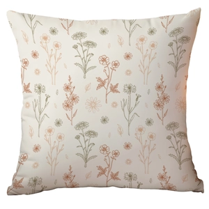Housse de coussin fleurs sauvages de printemps avec imprimé botanique pour canapé et salon