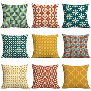 Nordic Style Geometric Abstract Pattern Polyester Pillow Case Square Sofa Cushion Cover For Living Room Home Decorative Throw Pillowcase