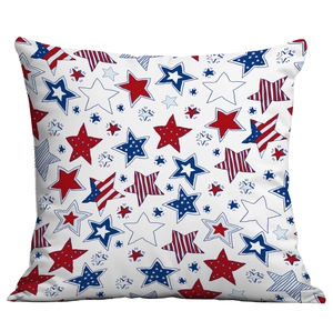 American Independence Day patriotic star pattern square throw pillow for home decor