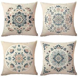 Bohemian Mandala Ethnisch Stil Polyester Kissenbezug Bedruckt Kissenhülle Für Heimdeko Sofa Bett Wohnzimmer Quadratischer Kissenbezug