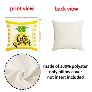 Detail view of polyester pineapple cushion cover with 18-inch size and woven texture