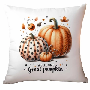 Autumn pumpkin decorative pillow cover with leopard print pumpkins for Halloween sofa decor