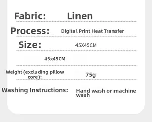 Linen Independence Day pillowcase specifications 45x45cm with heat transfer printing