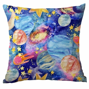 Starry galaxy universe spaceship digital print square pillowcase for sofa home decor