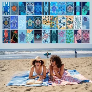 Ocean Sea Turtle Beach Towel For Adults Microfiber Fast Drying Sandproof Bath Towel For Swimming Travel Pool Yoga Outdoors