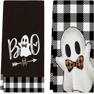 Πετσέτα Κουζίνας Halloween από Μικροΐνες Τυπωμένη με Φάντασμα Κολοκύθα Νυχτερίδα Πετσέτα για Μπάνιο Διακόσμηση Σπιτιού Πάρτι