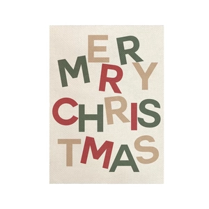 Detail of high-quality fabric texture on a Merry Christmas wall hanging decoration
