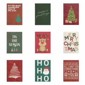 Merry Christmas Linen Hanging Banner Wall Decor Retro Festive Reindeer Santa Claus Printed Tapestry Party Background Cloth