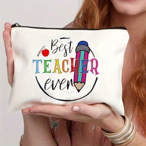 Borsa da Toilette Stampata in Poliestere Regalo Insegnante Organizzatore Pochette Leggera per Viaggi Quotidiani Donne