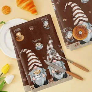 Detailansicht des braunen Kaffee-Gnom-Platzsets aus hochwertigem Leinenstoff