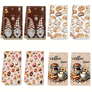 Mikrofaser Küchenhandtücher Set Für Zuhause Cafe Bäckerei Liebe Brot Gnom Bedruckt Absorbierendes Geschirrtuch Deko Teetuch