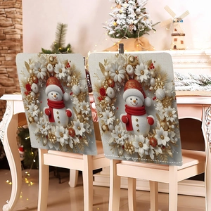 Christmas snowman chair covers set of 2 for dining room holiday decor and party settings