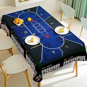 Détail de la nappe Texas Hold'em affichant les règles du poker et les combinaisons