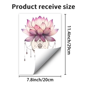 Spécifications de taille pour sticker mural mandala lotus aux dimensions 29x20cm