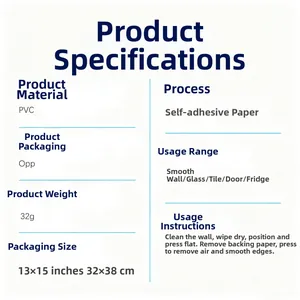 Detailed specifications of the 3D giraffe PVC wall sticker with size and installation guide