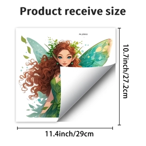 Detailed view of fairy elf wall sticker dimensions 29cm x 27.2cm for home decoration
