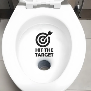 Sticker de toilette Hit the Target amusant avec signe de cible et flèche graphique