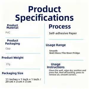 Specifications for self-adhesive PVC ocean dolphin wall sticker with weight and size details