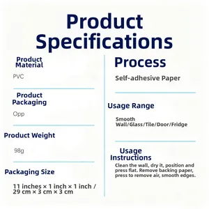 Detailed specifications for PVC self-adhesive forest wall sticker with size and weight data