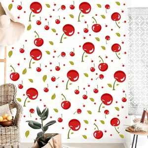 Cartoon cherry wall stickers with red dots for bedroom ceiling and kitchen home decor
