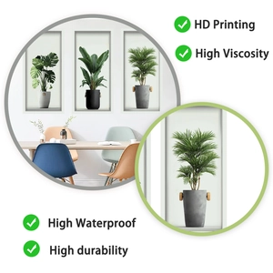 Detail of high definition tropical plant prints with waterproof and self-adhesive textures