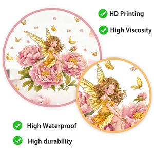 Détails de l'adhésif mural fée des fleurs étanche avec impression HD et papillons