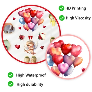 Detail showing HD printing and high waterproof features of Cupid wall decals