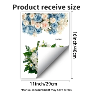 Floral wall decal sheet with roses and hydrangeas measuring 11x16 inches for home decor