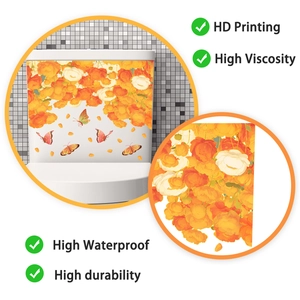 Detail of floral butterfly bathroom sticker with high viscosity and waterproof HD printing