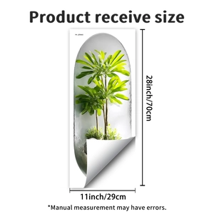 Detailed 3D visual wall sticker showing green potted plants on a 70x29cm white background