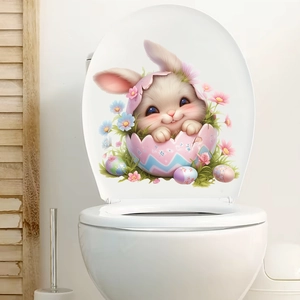 Adesivo con coniglietto di Pasqua in guscio d'uovo per pareti e decorazione bagno