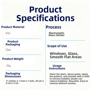 Specifications of PVC bear flower static window stickers with 25g weight and 29x3cm size