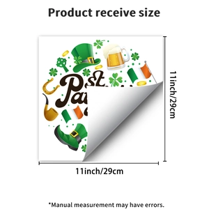 Spécifications de taille pour les autocollants de la Saint-Patrick sur fond blanc
