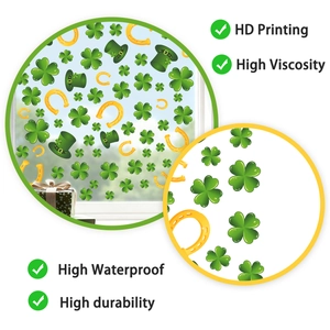 Detailansicht der HD-Druckqualität und Textur der St. Patrick's Day Fensteraufkleber