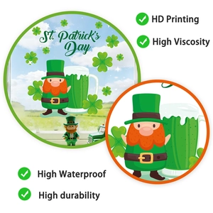 Detail von St. Patrick's Day Fensterbildern mit HD-Druck und Kleeblatt-Motiven