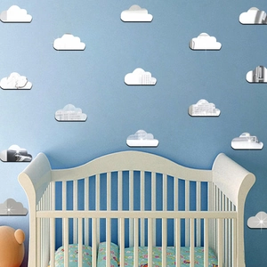 Cloud Shaped Acrylic Mirror Wall Sticker 3D DIY Decorative Wall Decal For Kids Room Living Room Bedroom Home Decor