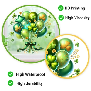 Detail der St. Patrick's Day Fensterbilder mit HD-Druck und wasserfestem PVC-Material für Glas