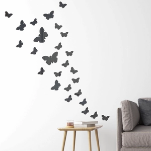 3D butterfly acrylic mirror wall stickers in various sizes for modern living room decor